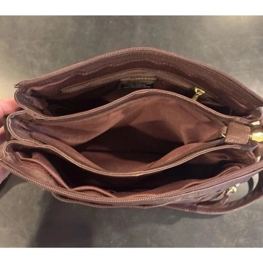 Great American Leather Works Brown Leather Shoulder Crossbody Bag Purse
